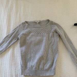 LOFT Light Gray Crew Neck Sweater